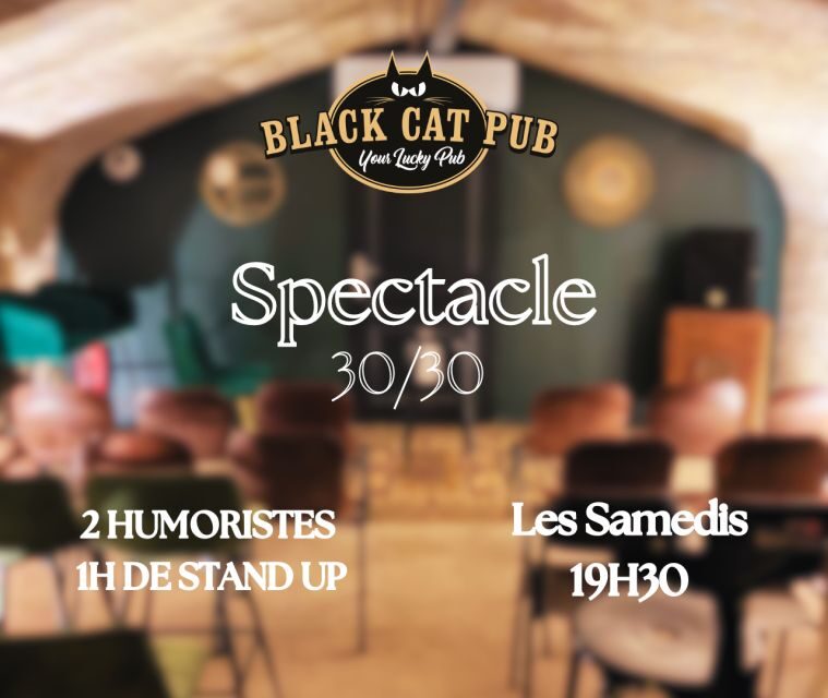 Black Cat Comedy Club - Pre-show timing: arrive 30 minutes early and make it a bar night