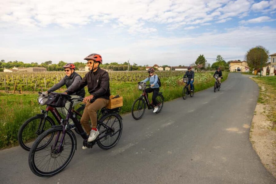 Bordeaux Wine and Bike Tour - First chateau stop: tastings plus a seated picnic with a view