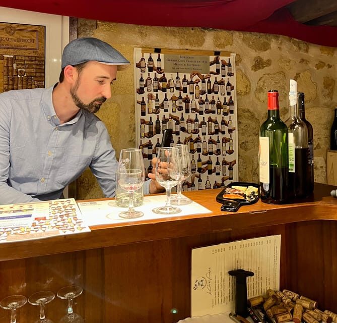Bordeaux wines : tasting with 4 white wines and cheeses - Where You Taste: Patio Light, Cellar Cool, and a Proper Tasting Room