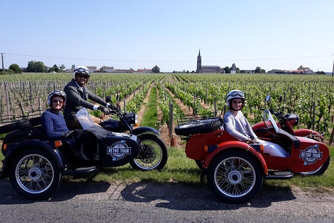 Half-day private tour in Saint-Emilion in a sidecar - Inside the Grand Cru Classé tasting hour